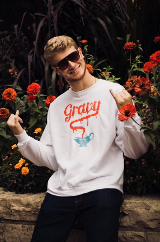 Gravy Boat Crewneck Sweatshirt (White/Red)